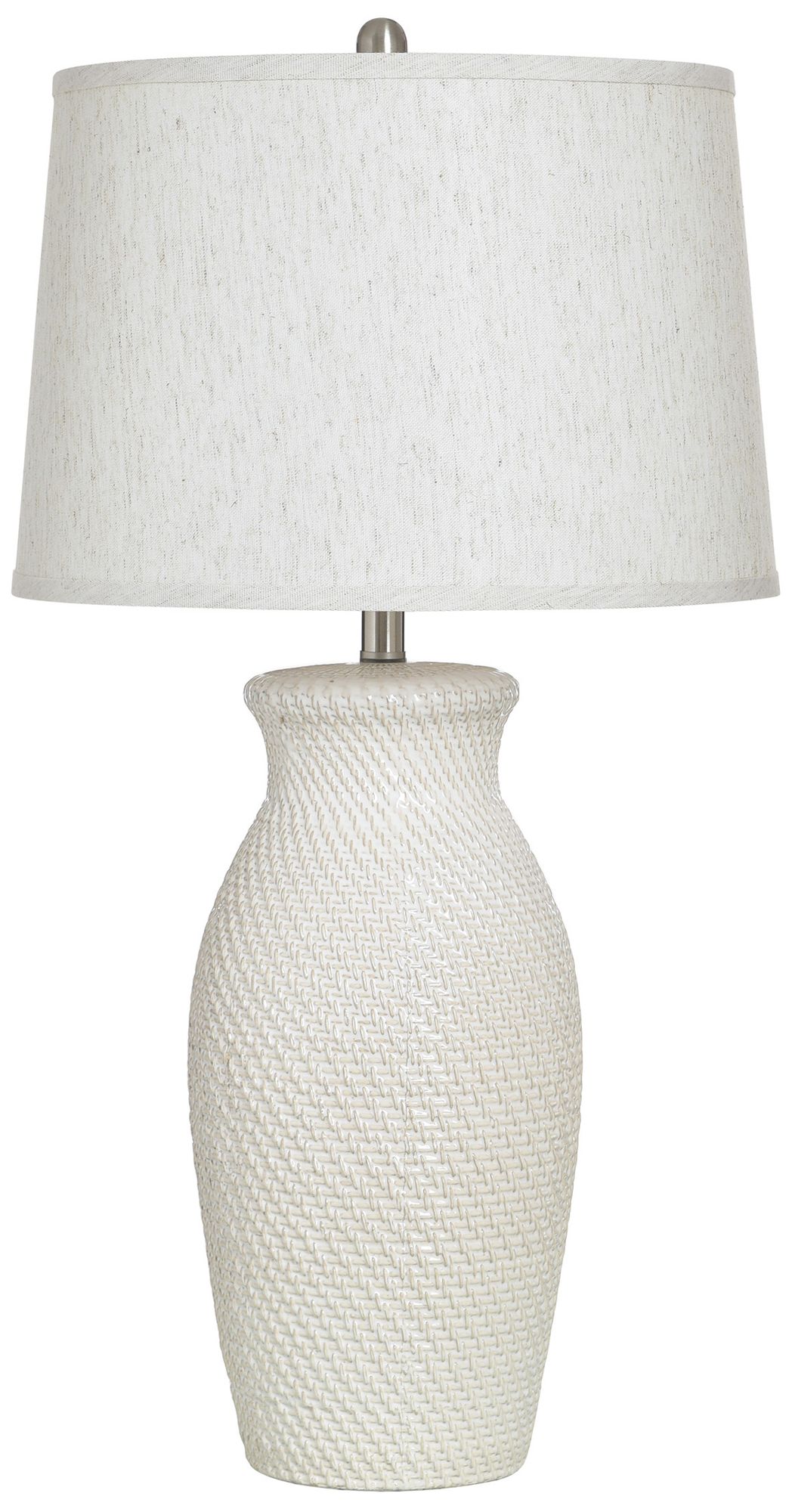 Image 2 StyleCraft Ceramic 32" High Novac Cream Table Lamp with Cream Shade