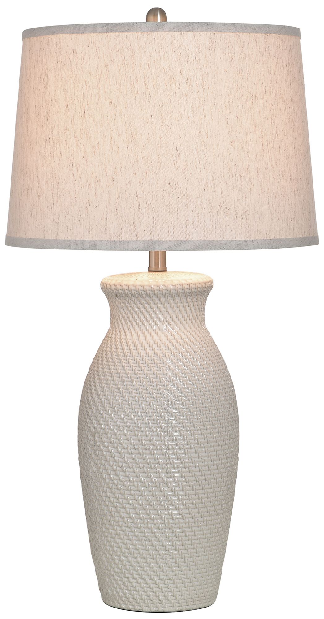 Image 3 StyleCraft Ceramic 32" High Novac Cream Table Lamp with Cream Shade more views