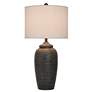 4_Stylecraft Charlotte 32" High Matte Black Grooved Base Table Lamp more views