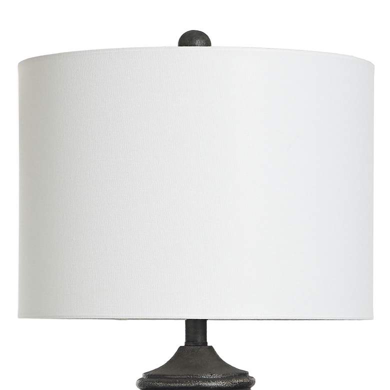 Image 6 Stylecraft Charlotte 32" High Matte Black Grooved Base Table Lamp more views