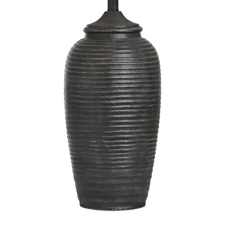Image 7 Stylecraft Charlotte 32" High Matte Black Grooved Base Table Lamp more views