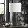 Stylecraft Charlotte 32" High Matte Black Grooved Base Table Lamp in scene