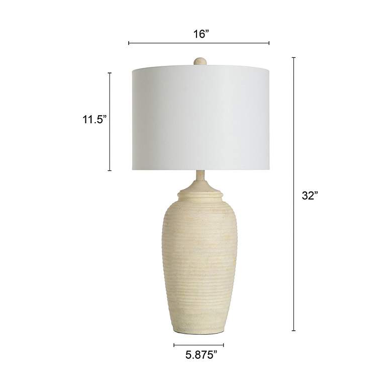 Image 7 Stylecraft Charlotte 32" High Textured Cream White Table Lamp more views
