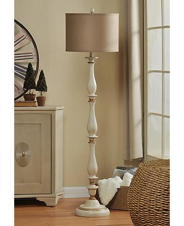 Stylecraft Charlton 61" High Crackled White and Gold Finish Floor Lamp