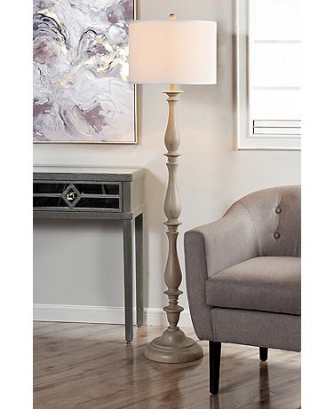 Stylecraft Charlton 61" High Taupe Shade Distressed Gray Floor Lamp