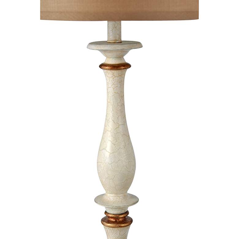 Image 4 Stylecraft Charlton 61" High Crackled White and Gold Finish Floor Lamp more views