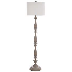 Image1 of Stylecraft Charlton 61" High Taupe Shade Distressed Gray Floor Lamp