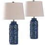 Thumbnail2 of Stylecraft Cloverfield 24 1/4" Navy-Blue Ceramic Table Lamps Set of 2