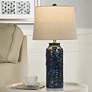 Thumbnail1 of Stylecraft Cloverfield 24 1/4" Navy-Blue Ceramic Table Lamps Set of 2