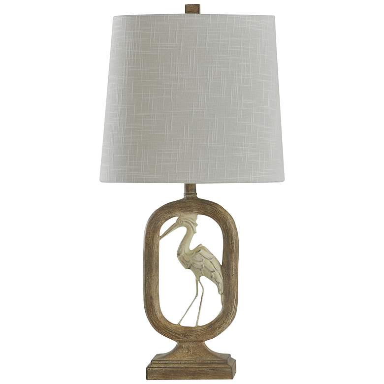 Image 2 Stylecraft Coastal Crane 22.8" Distressed Finish Bird Table Lamp