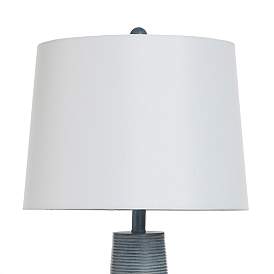 Image4 of Stylecraft Conical 31 1/2" High Washed Blue Denim Table Lamp more views