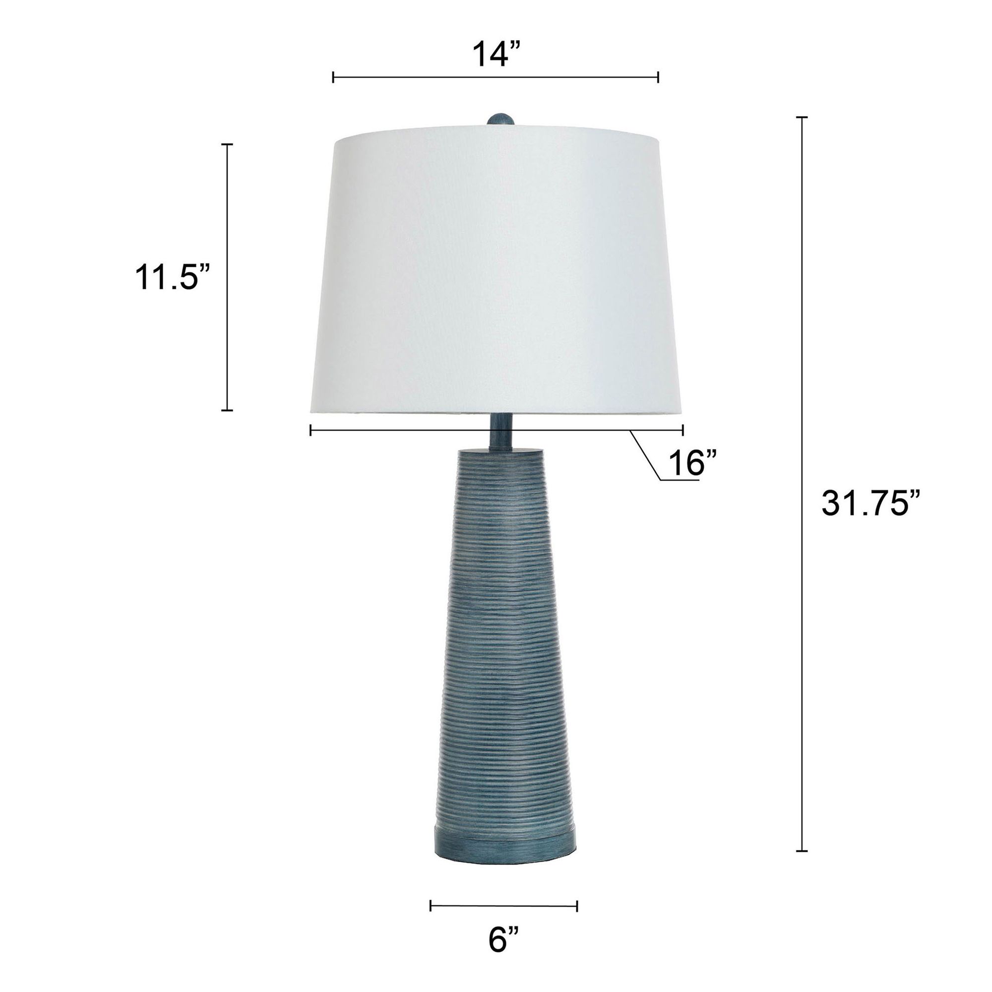 Image 7 Stylecraft Conical 31 1/2" High Washed Blue Denim Table Lamp more views