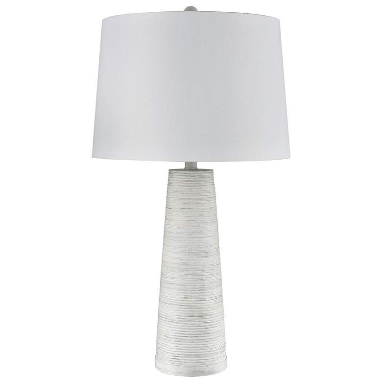Image 1 Stylecraft Conical 31 1/2" White Wash Modern Coastal Table Lamp