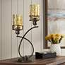 1_Stylecraft Consuela 26" Bronze and Amber Glass Uplight Table Lamp