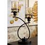 5_Stylecraft Consuela 26" Bronze and Amber Glass Uplight Table Lamp more views