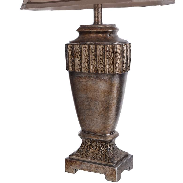 Image 5 Stylecraft Conway 32" Bronze and Silver Leaf Traditional Table Lamp more views