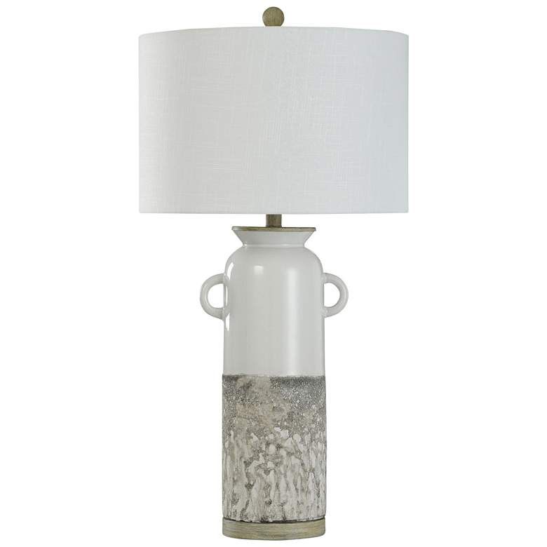 Image 1 StyleCraft Cynder 34" Petite Handles Grey Ceramic Table Lamp