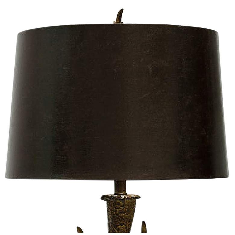 Image 3 Stylecraft Dalton 32 inch High Dark Brown Shade Faux Antler Table Lamp more views