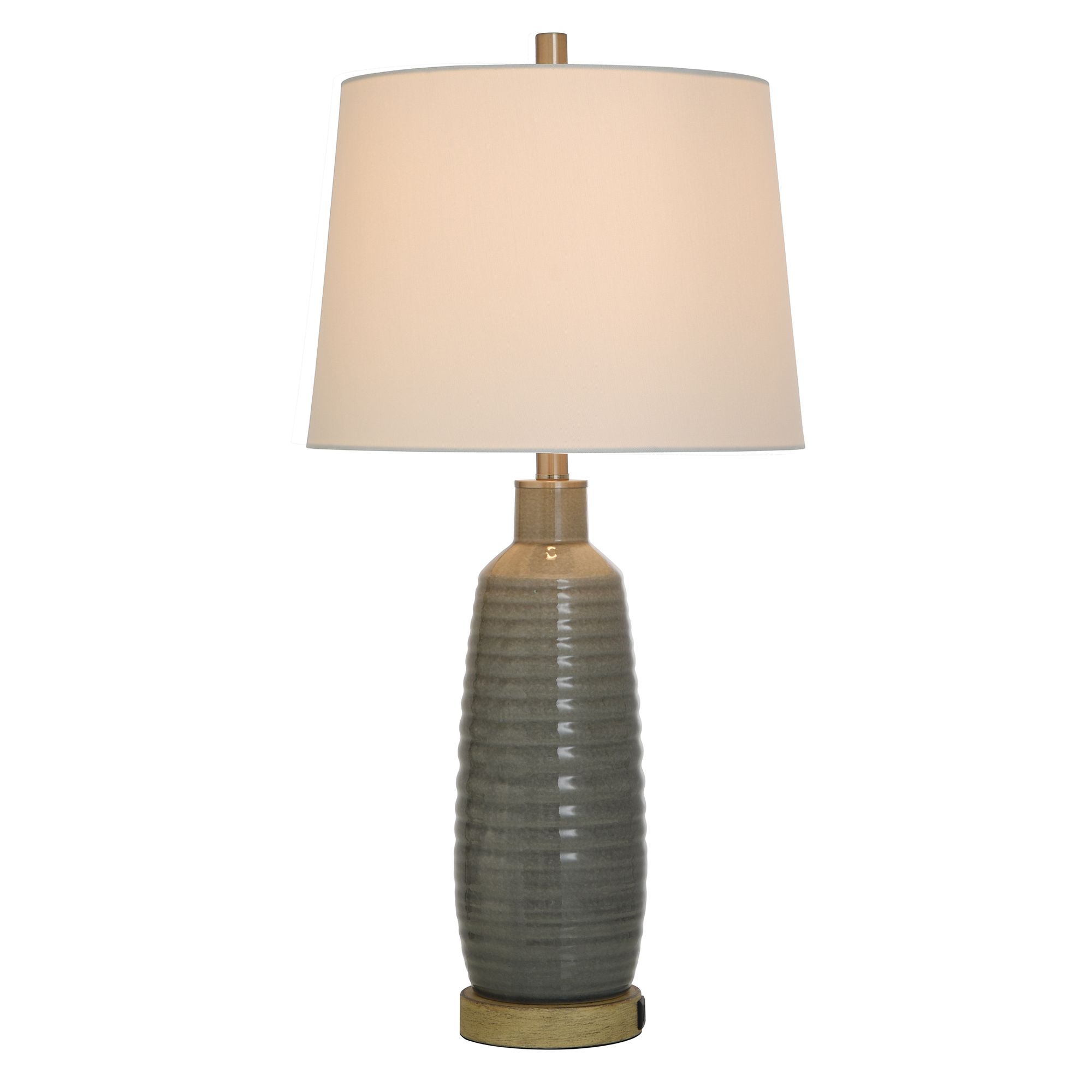 Image 3 Stylecraft Daniel 30" High Gray Washed USB Port Ceramic Table Lamp more views