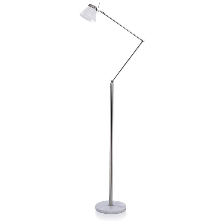 Image 1 Stylecraft Dann Foley Adjustable Height Modern Nickel Floor Lamp