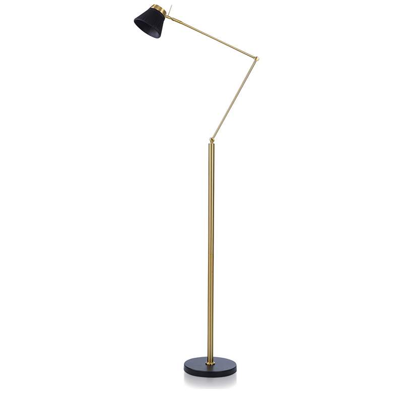 Image 1 Stylecraft Dann Foley Adjustable Height Modern Polished Brass Floor Lamp