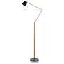 Stylecraft Dann Foley Adjustable Height Modern Polished Brass Floor Lamp