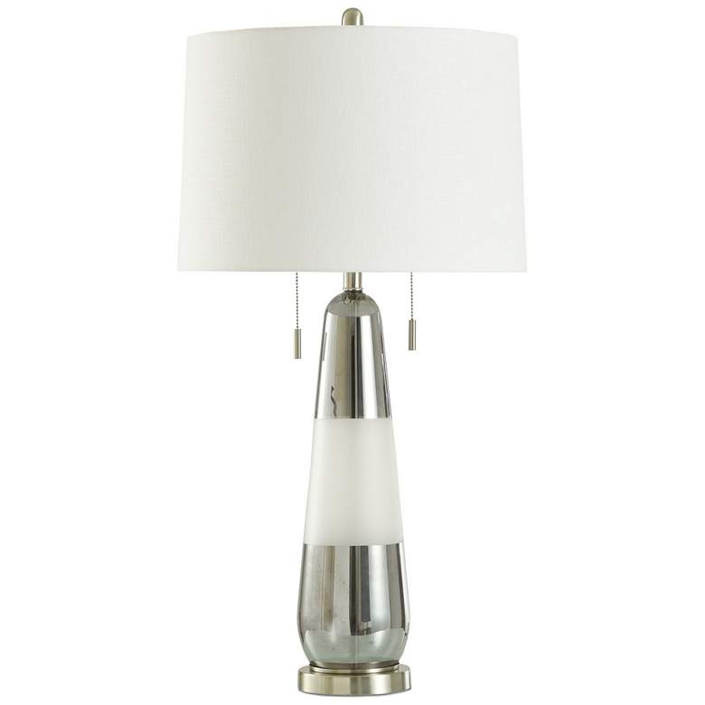 Image 1 Stylecraft Deda 35.5 inch Silver and Frosted White Table Lamp
