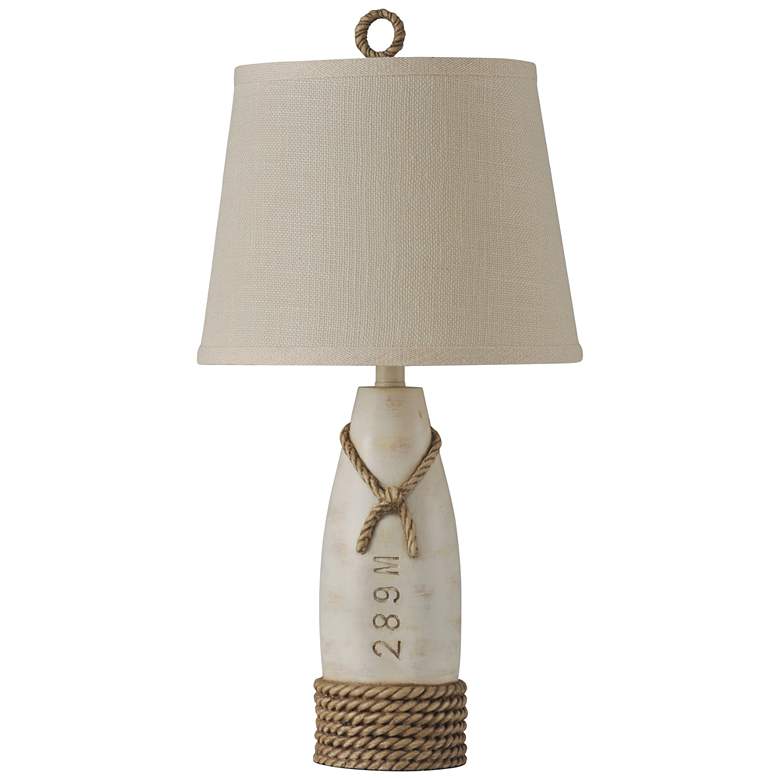Image 2 Stylecraft Dockside 26.25 Canvas and Distressed White Coastal Table Lamp