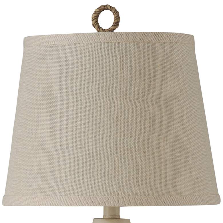 Image 3 Stylecraft Dockside 26.25 Canvas and Distressed White Coastal Table Lamp more views