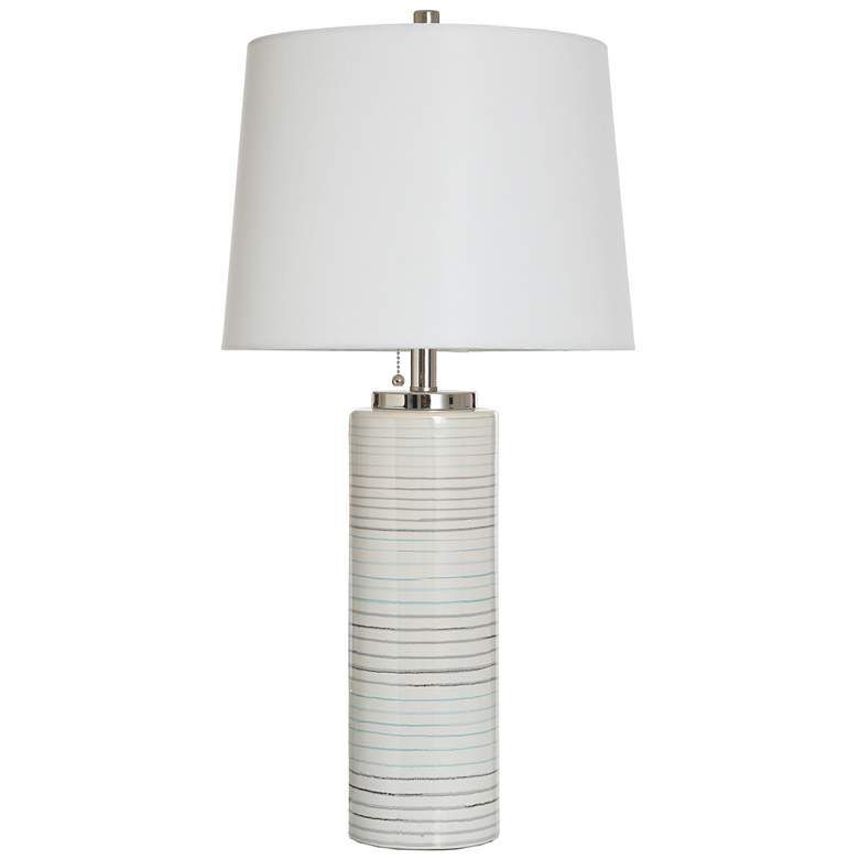 Image 1 Stylecraft Ellis 29" High Turquoise and Warm Gray Ceramic Table Lamp