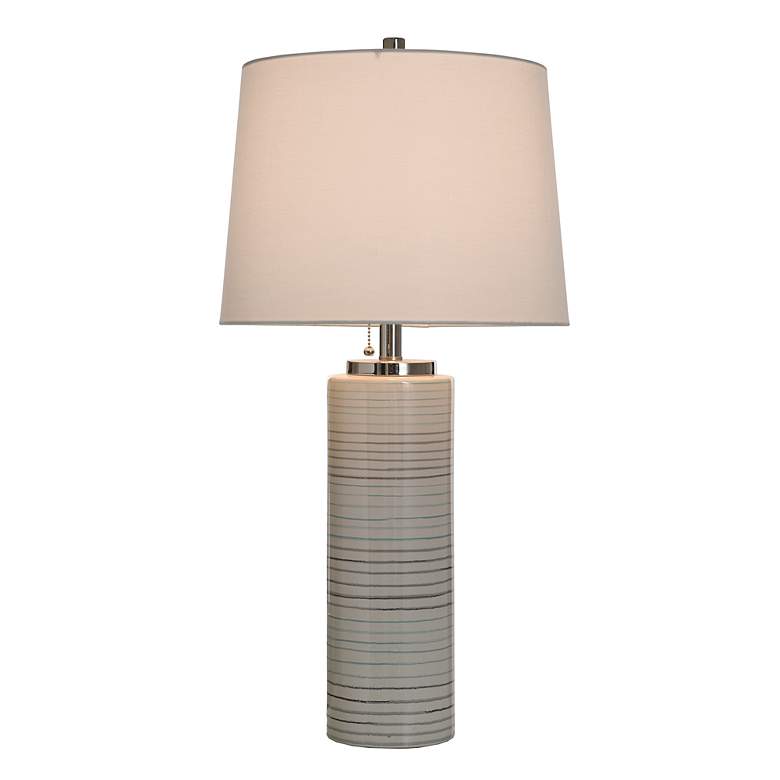 Image 3 Stylecraft Ellis 29" High Turquoise and Warm Gray Ceramic Table Lamp more views