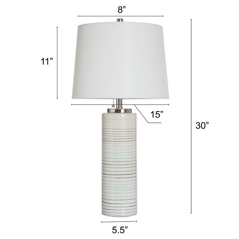 Image 7 Stylecraft Ellis 29" High Turquoise and Warm Gray Ceramic Table Lamp more views