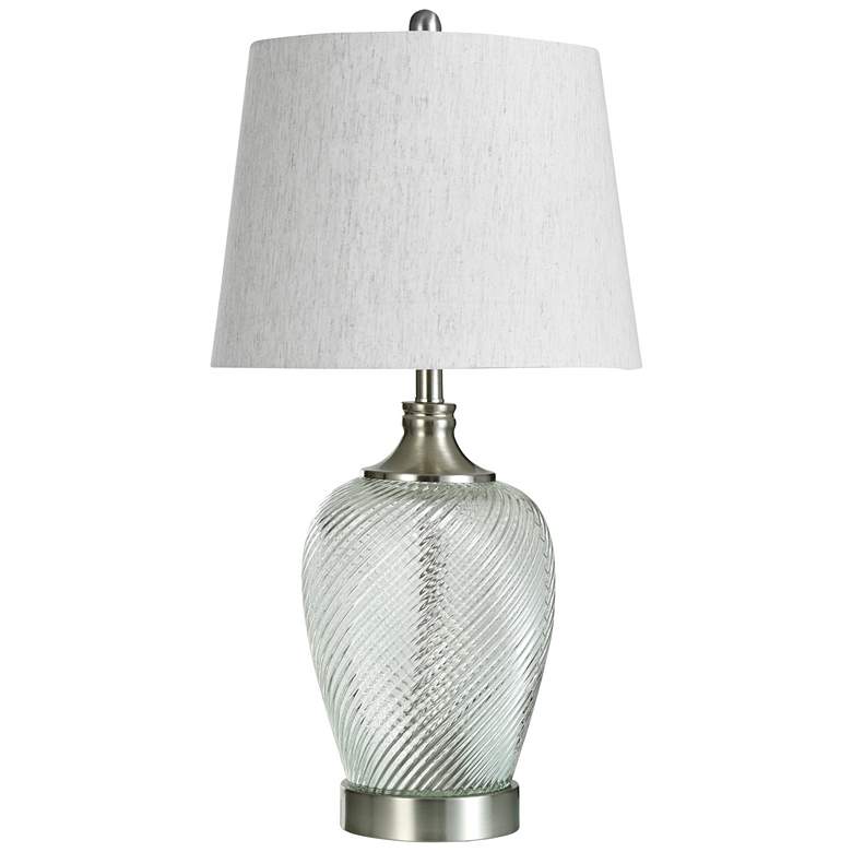 Image 1 StyleCraft Elyse 28 1/2" Ribbed Swirl Clear Glass Table Lamp