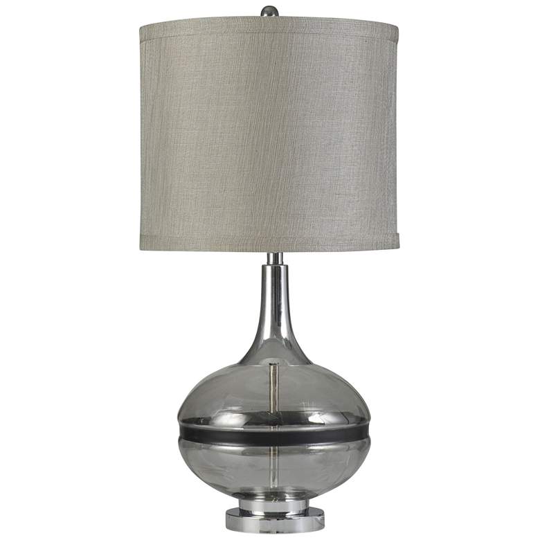 Image 1 Stylecraft Elyse 32" Smoke Glass and Steel Table Lamp