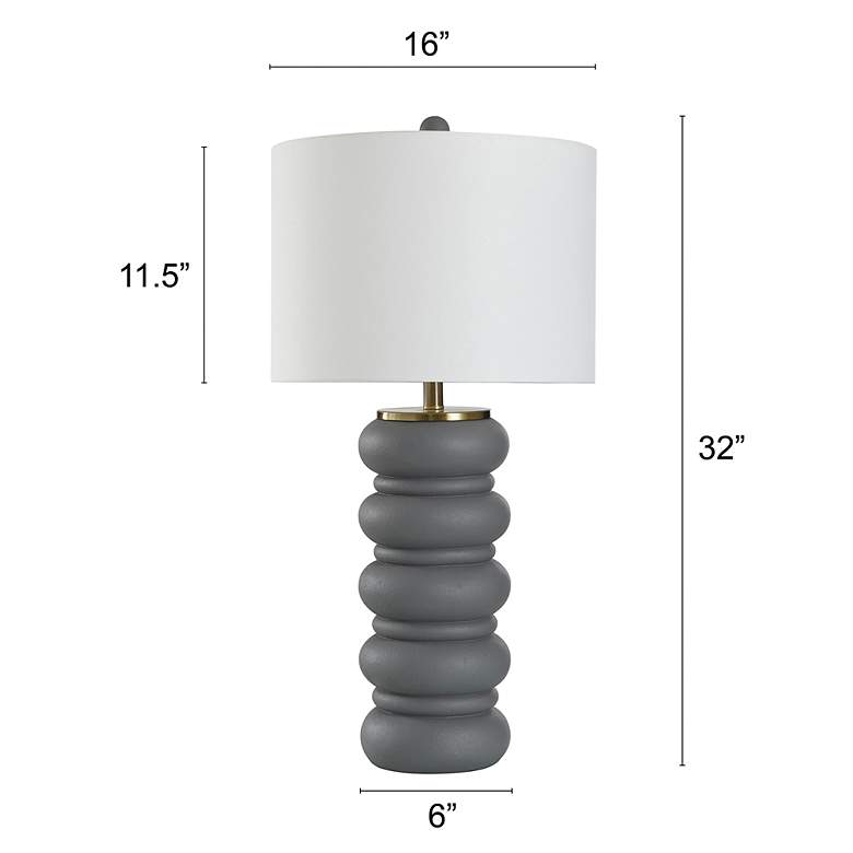 Image 7 Stylecraft Esther 32" High Modern Frosted Charcoal Gray Table Lamp more views