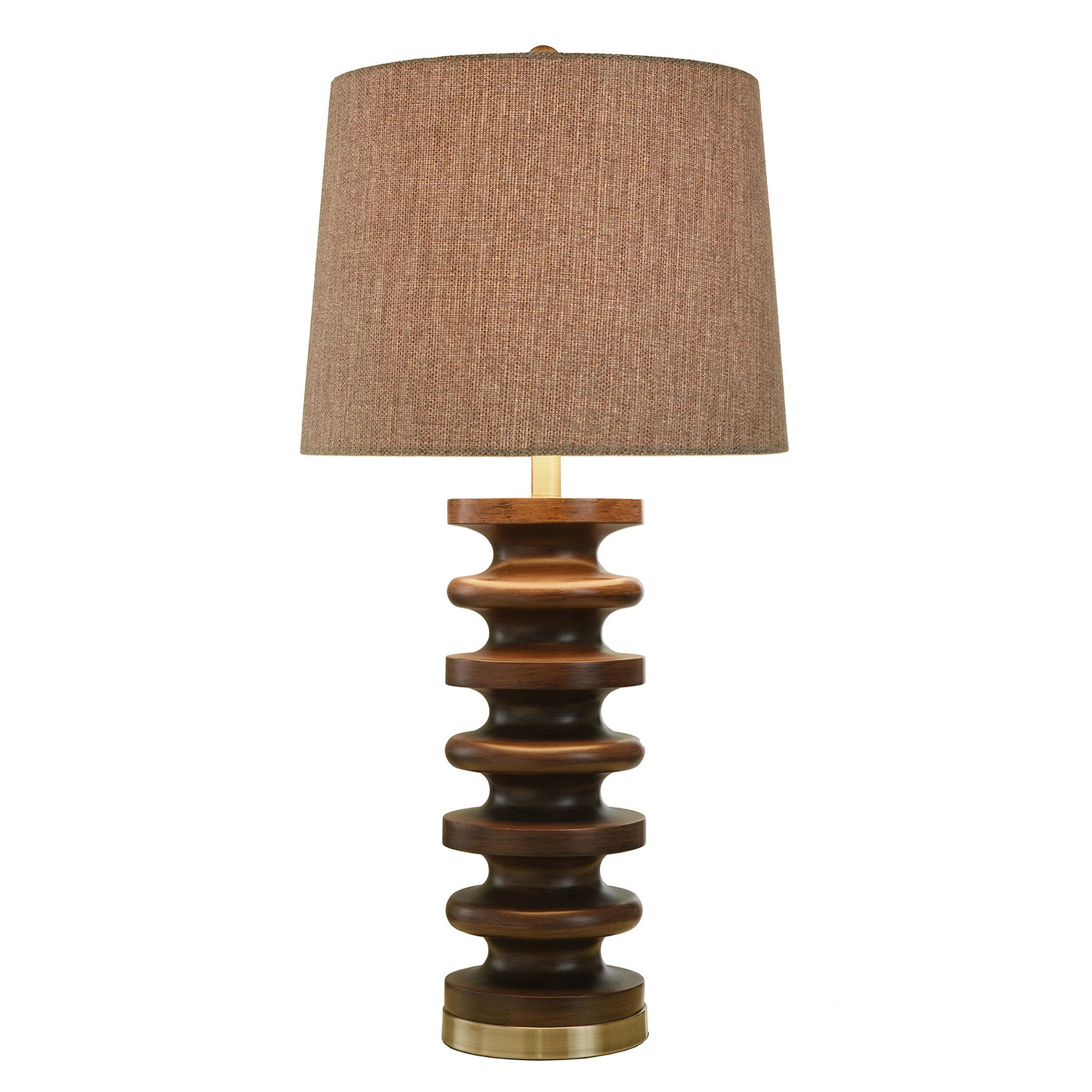 Image 3 StyleCraft Fishbone 32 1/2" High Walnut Ridge Aged Brass Table Lamp more views