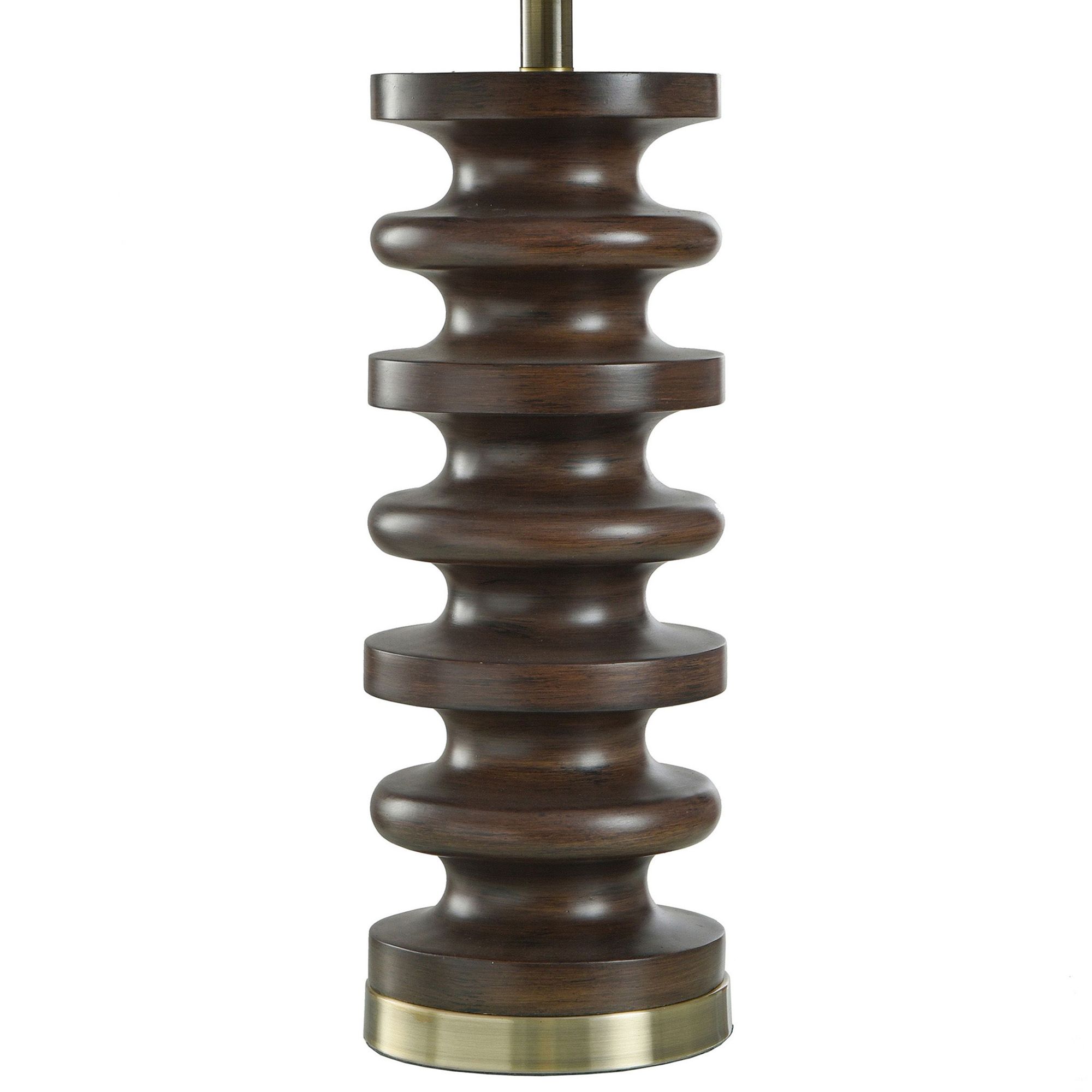 Image 4 StyleCraft Fishbone 32 1/2" High Walnut Ridge Aged Brass Table Lamp more views