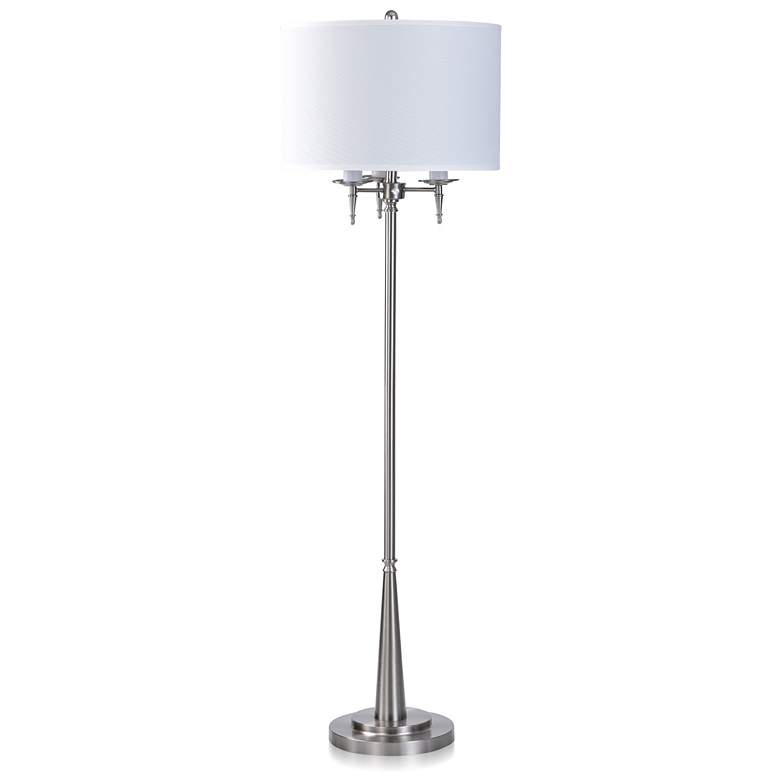 Image 1 Stylecraft Gemma 63.4" High Modern Brushed Steel Floor Lamp