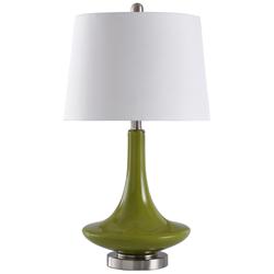 Stylecraft Genie Bottle 26&quot; Mid-Century Modern Green Glass Table Lamp
