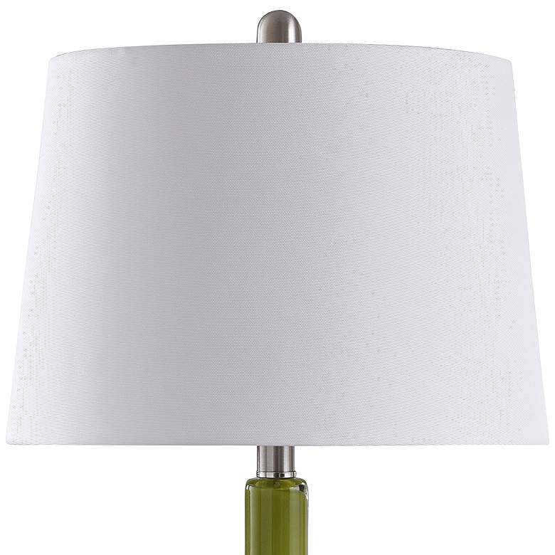 Image 3 Stylecraft Genie Bottle 26" Mid-Century Modern Green Glass Table Lamp more views