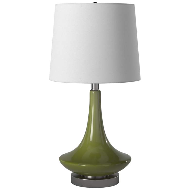 Image 5 Stylecraft Genie Bottle 26 inch Mid-Century Modern Green Glass Table Lamp more views