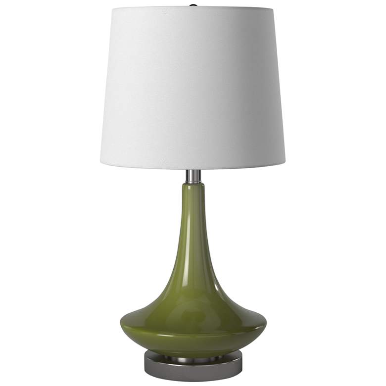 Image 6 Stylecraft Genie Bottle 26" Mid-Century Modern Green Glass Table Lamp more views