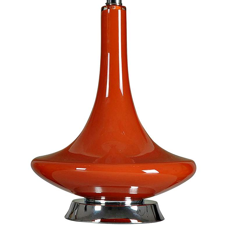 Image 3 Stylecraft Genie Bottle 26 inch Mid-Century Modern Red-Orange Glass Lamp more views