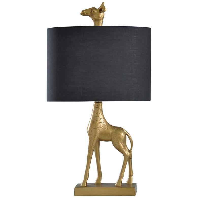 Image 2 Stylecraft Giraffe 27 inch High Navy Blue and Gold Table Lamp