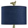 5_Stylecraft Giraffe 27" High Navy Blue and Gold Table Lamp more views