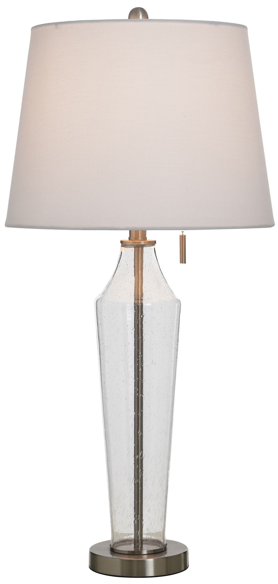 Image 3 StyleCraft Glass 31.5" High Clear Seeded & Brushed Steel Table Lamp more views