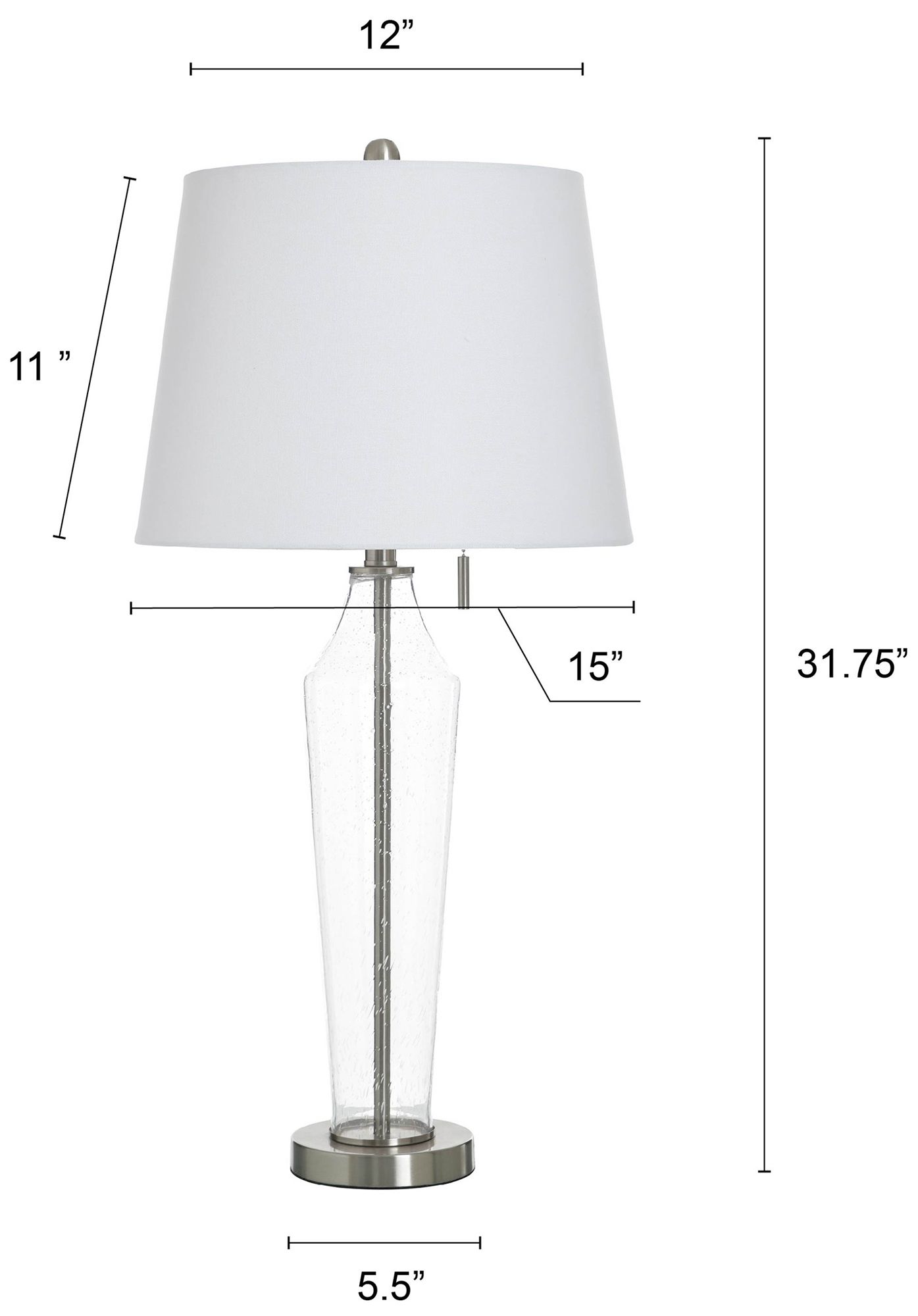 Image 7 StyleCraft Glass 31.5" High Clear Seeded & Brushed Steel Table Lamp more views