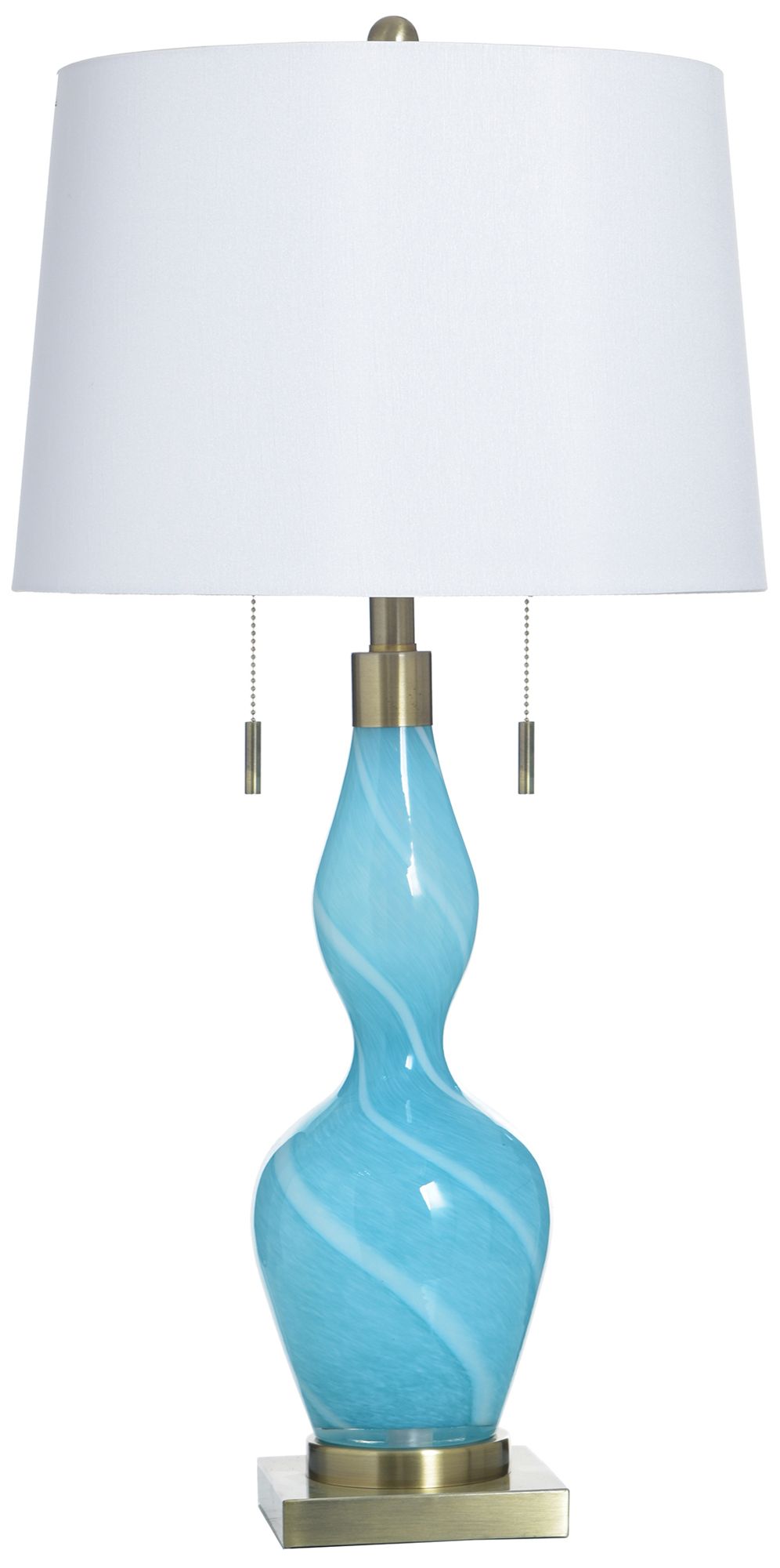 Image 2 StyleCraft Glass 31.5" High Shulen Gold Table Lamp with White Shade