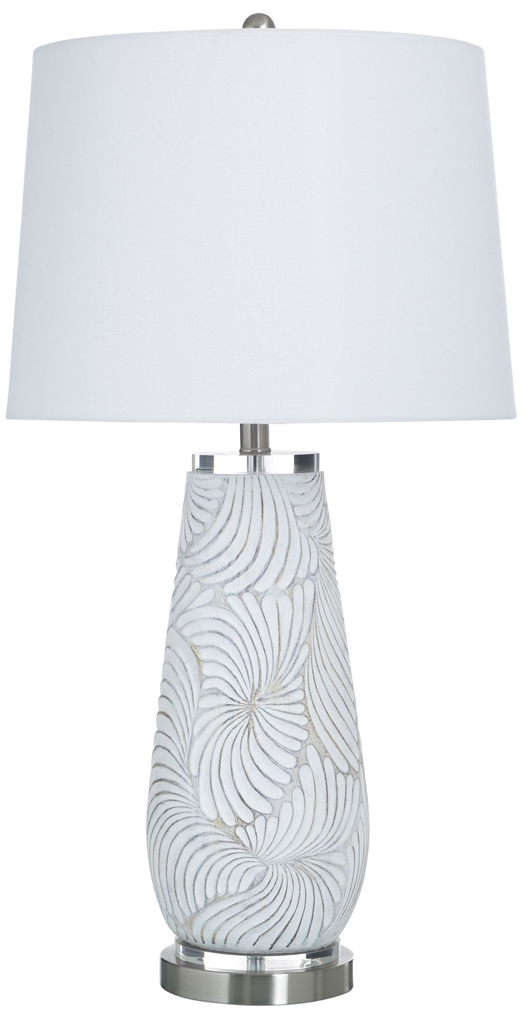 Image 2 StyleCraft Glass 32.5" High Glina Silver Table Lamp with White Shade