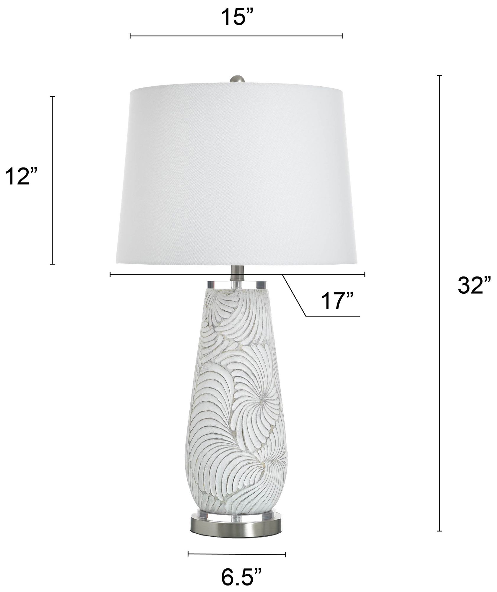 Image 7 StyleCraft Glass 32.5" High Glina Silver Table Lamp with White Shade more views